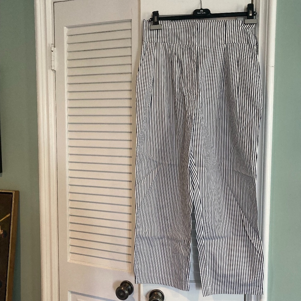 Zara Black and White Balloon Striped Culottes